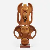 Edwin Scheier, Untitled, 1967, guanacaste, cord, nails