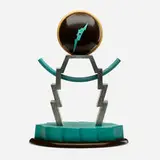 Stairstep table clock by Wendell Castle, 1989, patinated copper, stained mahogany, curly maple, aluminum, and quartz movement, sold Sep 2022