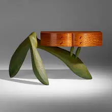 Again and Again sideboard by Wendell Castle, 1994, mahogany veneer, polychromed mahogany and oak, sold Sep 2022