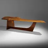 Sled-Base coffee table by George Nakashima, 1977, English walnut, sold Sep 2022