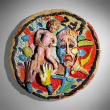 Cherub by Viola Frey, 2002, hand-built and glazed earthenware, sold Sep 2022