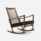 Ib Kofod-Larsen, Rocking chair, c. 1965, stained beech, upholstery