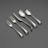 Torun flatware set by Vivianna Torun Bülow-Hübe, 1987, silver-plated stainless steel, sold Jul 2025