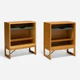 Børge Mogensen, Cabinets, pair, c. 1955, oak, enameled steel