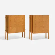 Poul Hundevad, Cabinets, pair, c. 1970, pine, steel