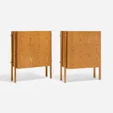 Poul Hundevad, Cabinets, pair, c. 1970, pine, steel