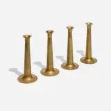 Hans Bølling, Candlesticks, set of four, c. 1965, brass