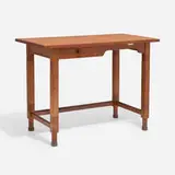 Martin Nyrop, Writing desk, c. 1950, stained pine, teak, leather