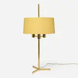 Table lamp by Svend Aage Holm-Sørensen, c. 1955, brass, linen shade, sold Jul 2025