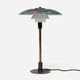 PH 3 1/2 / 2 table lamp by Poul Henningsen, patinated copper and brass, plastic, sold Jul 2025