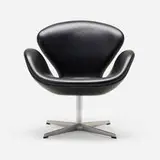 Arne Jacobsen, Swan chair, model 3320, 1957 / 2006, leather upholstery, aluminum, chrome-plated steel, plastic