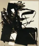 Imi Knoebel, Ohne Titel, 1989, Öl auf Transparentfolie über Collage auf Karton