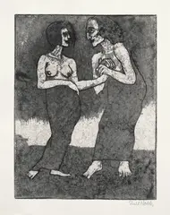 Mann und Mädchen by Emil Nolde, 1918, Radierung und Aquatinta auf Van Gelder-Velin, sold May 2011