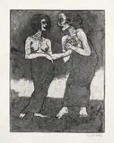 Emil Nolde, Mann und Mädchen, 1918, Radierung und Aquatinta auf Van Gelder-Velin