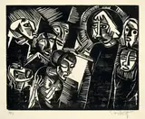 Christus und die Ehebrecherin by Karl Schmidt-Rottluff, 1918, Holzschnitt auf leicht genarbtem Papier, sold May 2011