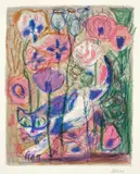 Otto Dix, Katze im Mohnfeld, 1968, Farblithographie auf Rives-Velin