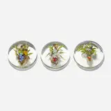 Paul Stankard, Botanical paperweights, set of three