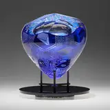 David Schwarz, ZABS 7-11-06 Blue from the Z-Axis series, 2006, hand-blown, cut, incised, and painted glass