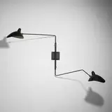 Serge Mouille, Appliqué simple à deux bras, 1954, enameled steel and aluminum, brass