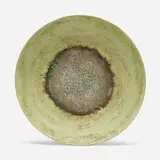 Bowl by Beatrice Wood, volcanic-glazed earthenware, pooled crackle glaze interior, sold Sep 2022