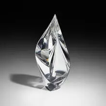 Lotus by Christopher Ries, 2020, cut, ground, and polished optical crystal, sold Sep 2022