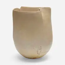 Large vessel by Richard DeVore, c. 1979, glazed stoneware, sold Sep 2022