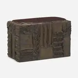 Sculpted Bronze occasional table by Paul Evans, 1970, bronzed resin over wood, sold Sep 2022