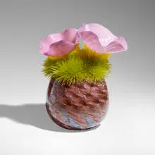 Amoruccio by Flo Perkins, 2007, hand-blown glass, glass threads, sold Sep 2022
