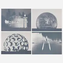 Buckminster Fuller, Four works from Inventions: Twelve Around One, screenprint on Lenox paper with screenprint on polyester film overlay
