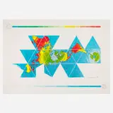 Buckminster Fuller, Dymaxion Air-Ocean World Map, 1980, screenprint in colors