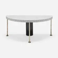 Ettore Sottsass, Cantone console table, 1981, laminate over wood, lacquered plywood, chrome-plated brass