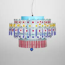 Alessandro Mendini, Achernar chandelier, 1992, glass, enameled metal