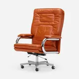 Guido Faleschini, Big Executive chair, model 325, c. 1970, leather, chrome-plated steel, cast aluminum