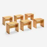 Charlotte Perriand, Stools from Les Arcs, Savoie, set of six