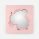 Snarkitecture, Broken Square Mirror (Pink), 2021, lacquered polyurethane, mirrored glass
