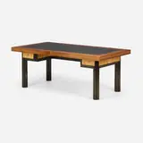 David Nosanchuk, Custom desk, c. 2010, walnut, leather, oak, bronze
