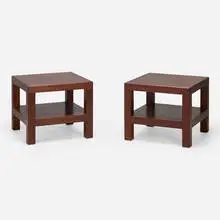 David Nosanchuk, Custom occasional tables, pair, c. 2010, mahogany, rosewood