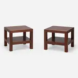 David Nosanchuk, Custom occasional tables, pair, c. 2010, mahogany, rosewood