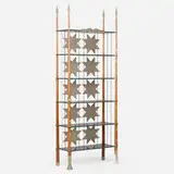 Jeannot Cerutti, Libabel bookcase, 1989, walnut, lacquered wood, steel, brass inlay, cotton