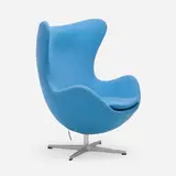 Arne Jacobsen, Egg chair, leather upholstery, cast aluminum, plastic