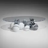 Giulio Lazzotti, Tavolino Gregge, c. 1985, Imperial Bardiglio and Black Marquina marble, acrylic