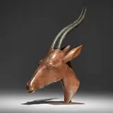 Franz Hagenauer, Antelope, c. 1950, carved wood, patinated bronze, brass-plated metal