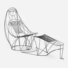 John Risley, Chair and ottoman, c. 1965, enameled metal