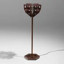 David Nosanchuk, N1 floor lamp, c. 2000, patinated brass