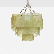 attribution Mazzega, Chandelier, c. 1960, glass, metal