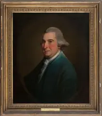Half-length portrait of John Howard in blue coat by David Martin, oil on canvas, sold Nov 2017