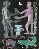 Ergebnis („Version 3") by A. R. Penck, 1991, Acryl über Serigraphie auf Leinwand, sold Jun 2012