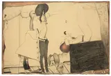 Circe in Zensur by Horst Janssen, 1971, Blei- und Rotstift auf braunem leichten Karton, sold May 2013