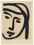Henri Matisse, Bédouine au large visage, 1947, Aquatinta auf Velin (Wasserzeichen: 3 Blüten mit dem Schriftzug PUR FIL MARAIS)