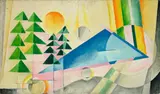 Thilo Maatsch, Landschaft, 1931, Öl auf Holz
